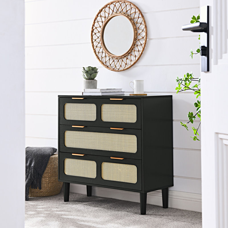 Commode 3 tiroirs, Noir