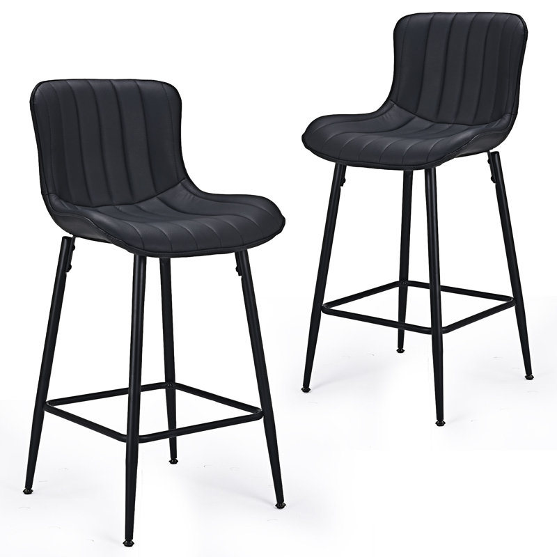 Ensemble de 2 tabourets de comptoir et de table de salle à manger, Noir