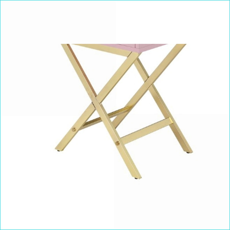 Rose & amp; Table basse d'appoint dorée avec tiroir de 13 po x 9 po x 2 po, peu encombrante pour le bureau de la chambre à coucher