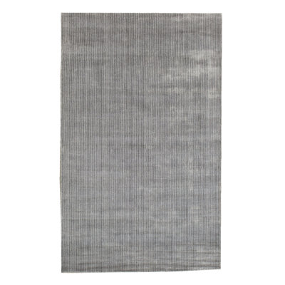 Tapis argenté en soie 5X8