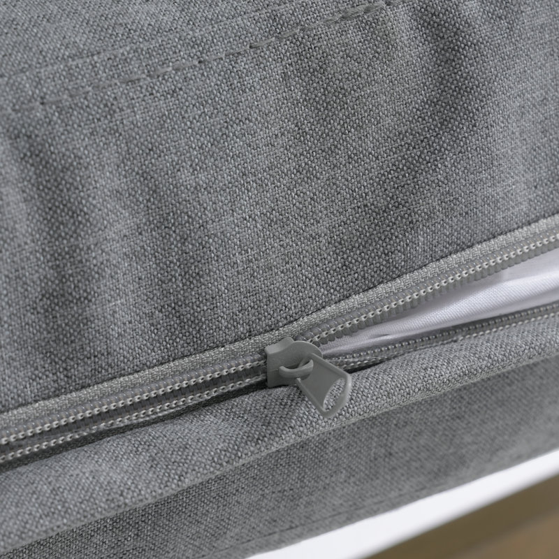 Ensemble de patio d'extérieur pour quatre personnes en teck avec coussins et deux tables Junco, Gris, Brun