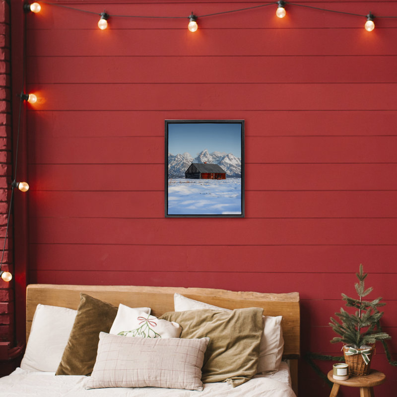 Cadre flottant In The Shadow Of The Tetons, design par Jared Kreiss, H 21 po x l 17 po, Cadre flottant noir de jais