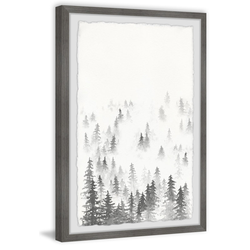 Snowy Fir Trees - Single Picture Frame Painting, 45cm H x 38cm W x 3.81cm D