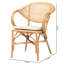 Chaise de salle à manger moderne en bohème moderne avec finition brun naturel