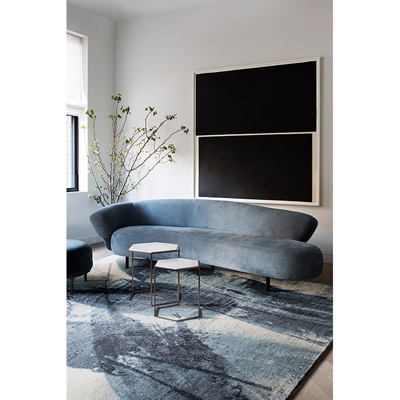 David Rockwell Lola Blue Area Rug, Rectangle 6' x 9'