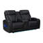 Causeuse inclinable électrique en cuir noir Jazmina-1273849414