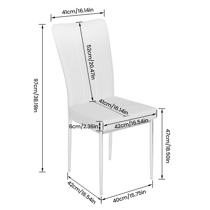Albiery 47cm H Upholstered Metal Parsons Chair, White