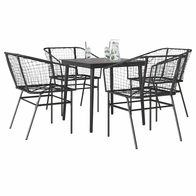 Garden Dining Set Black