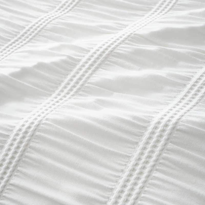 Waffle Seersucker Bedding, Single, White