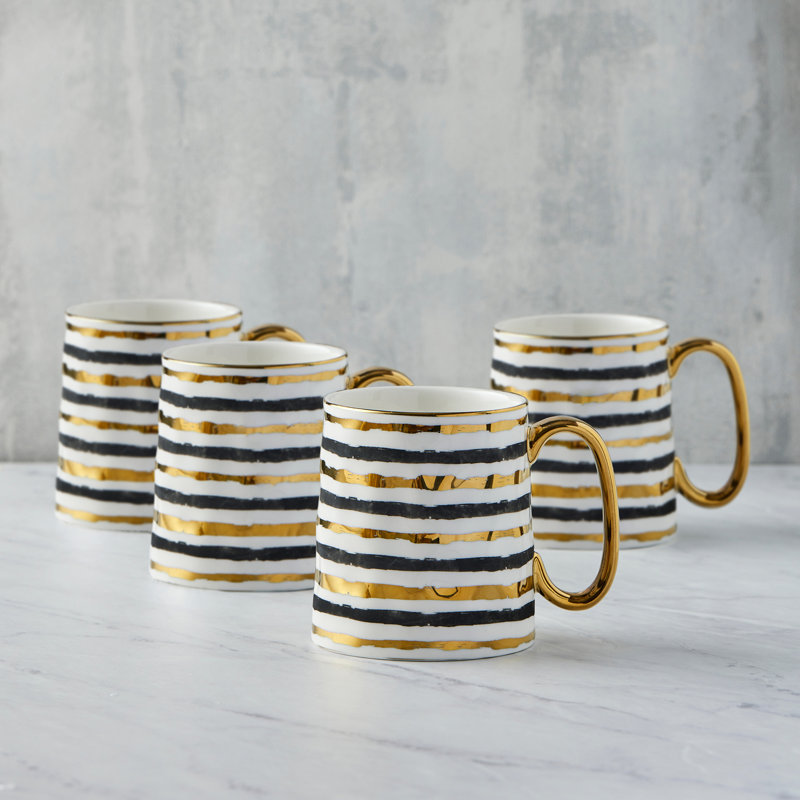 Bernella Porcelain Coffee Mug, Gold