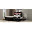 Lit simple TG avec options de rangement, tête de lit à DEL et station de charge, rangement plateforme brun foncé, tête de lit, chargement, 2 tiroirs, style lit gigogne-105196649