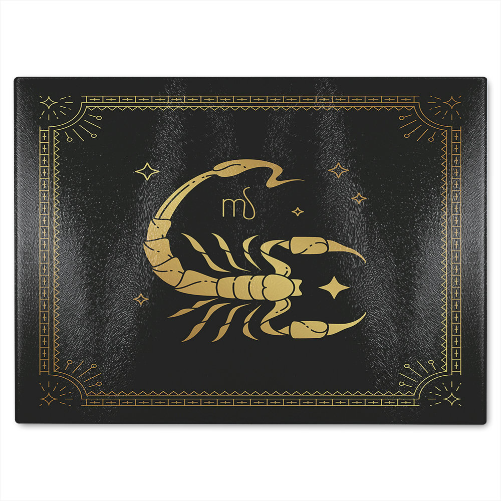 Zodiac Scorpio Horoscope In Dining Glass Chopping Board