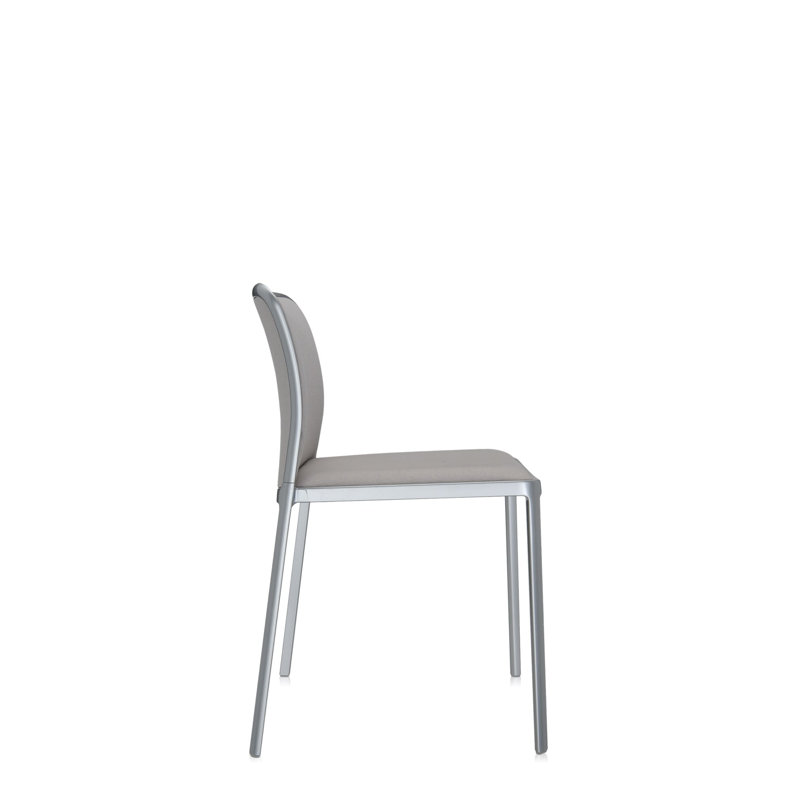 Audrey Soft Armchair, Lycra Beige, Polished Aluminum