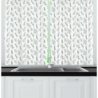 Teal/White Kitchen Curtain