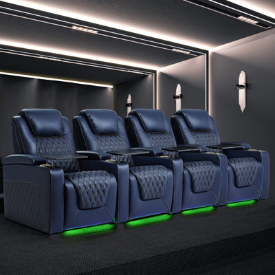 Rangée de sièges de cinéma maison 7 couleurs d'éclairage ambiant sur 4