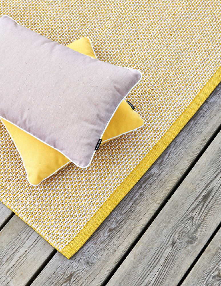 Effi Light Yellow Mustard Hand-Woven Rug, Rectangle 2' x 2'9"