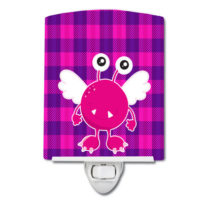 Monster Angel on Plaid Ceramic Night Light