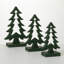 10"H, 11.75"H And 13.75"H Wooden Tree Set Of 3, Christmas Decor; Green
