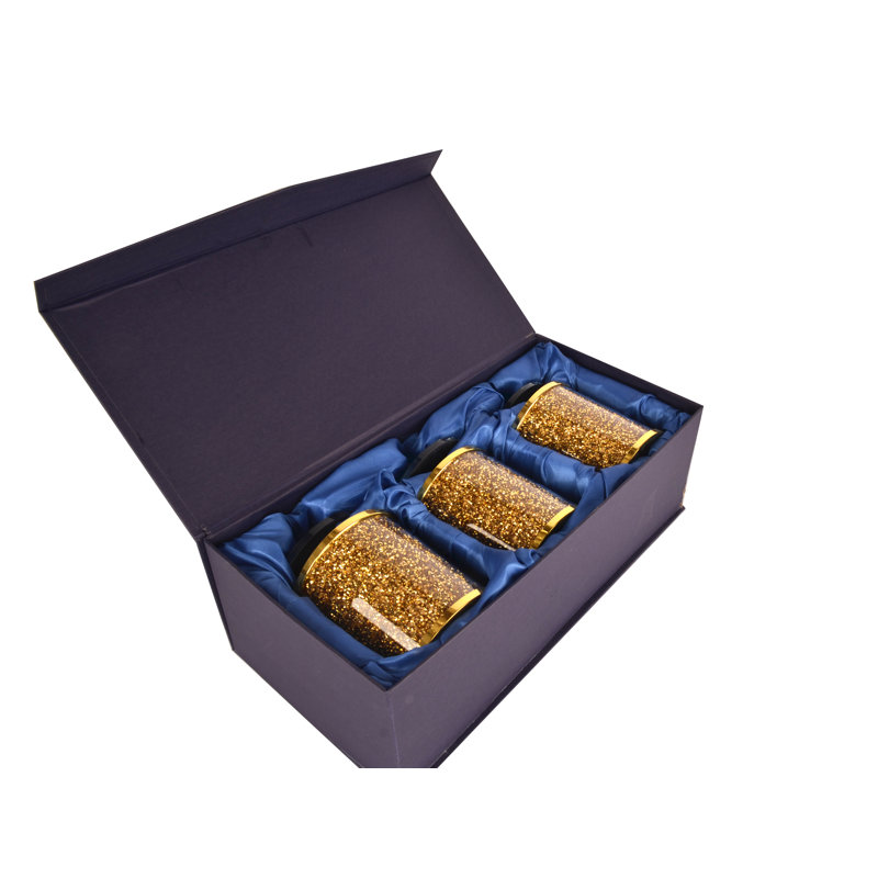 Glass Jar - Set of 3, Gold