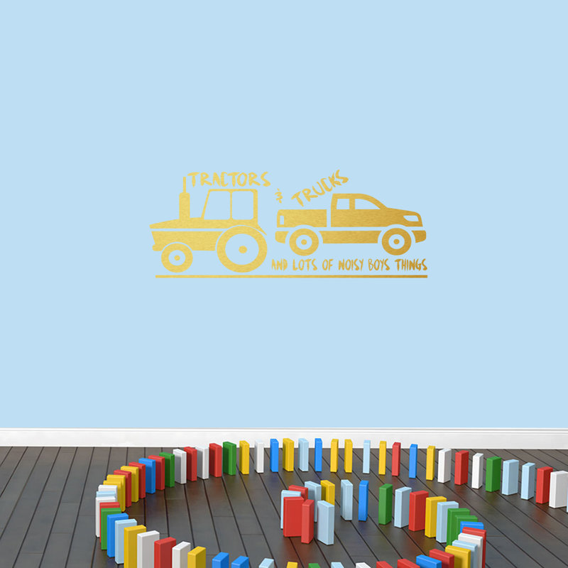 Décalcomanie murale tracteurs et camions, Or