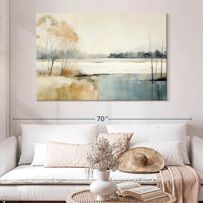 Alvord Serene River Landscape VI, H 34 po x l 51 po