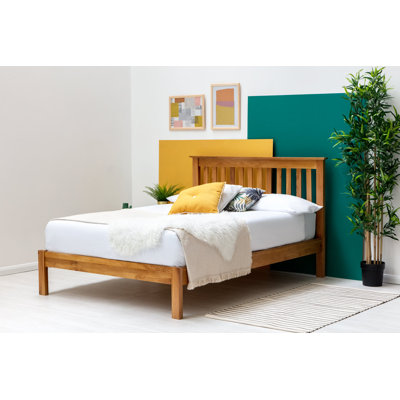 Fabian Solid Wood Open-Frame Bed with Mattress