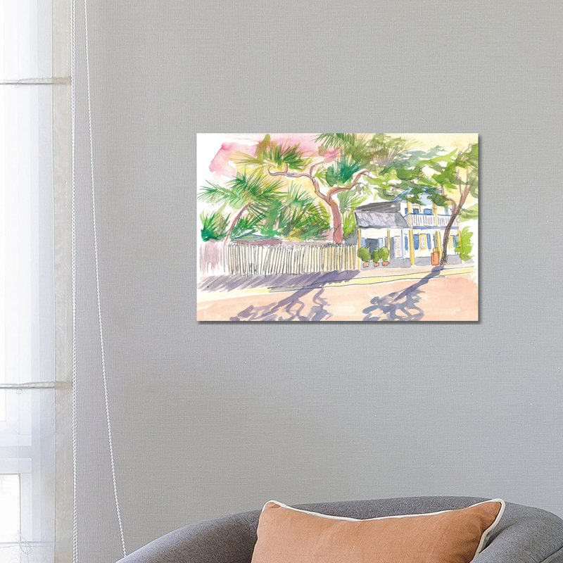Key West Strolling Around Blue Heaven Thomas St by Markus & Martina Bleichner - Wrapped Canvas Gallery-Wrapped Canvas Giclée
