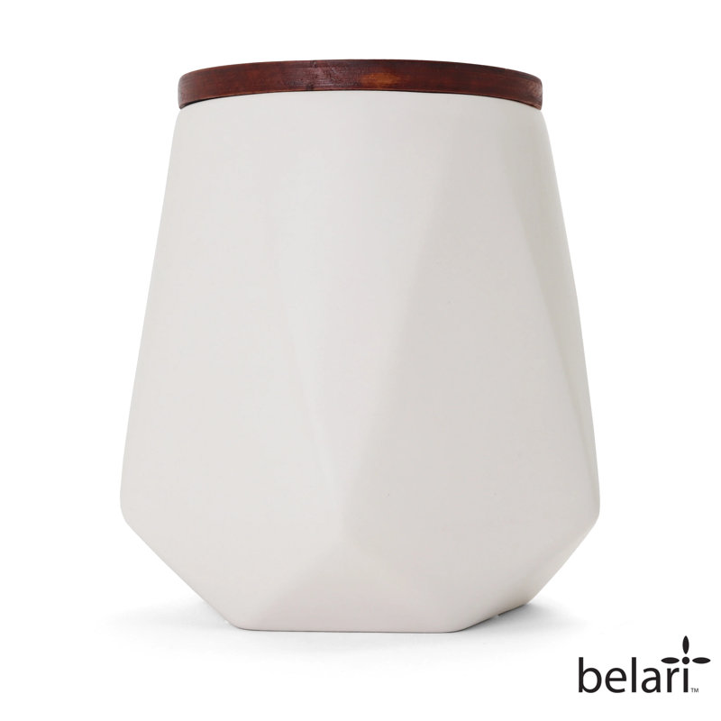 Pot de rangement à facettes, Blanc, H 5,88 po x l 5 po x P 5 po