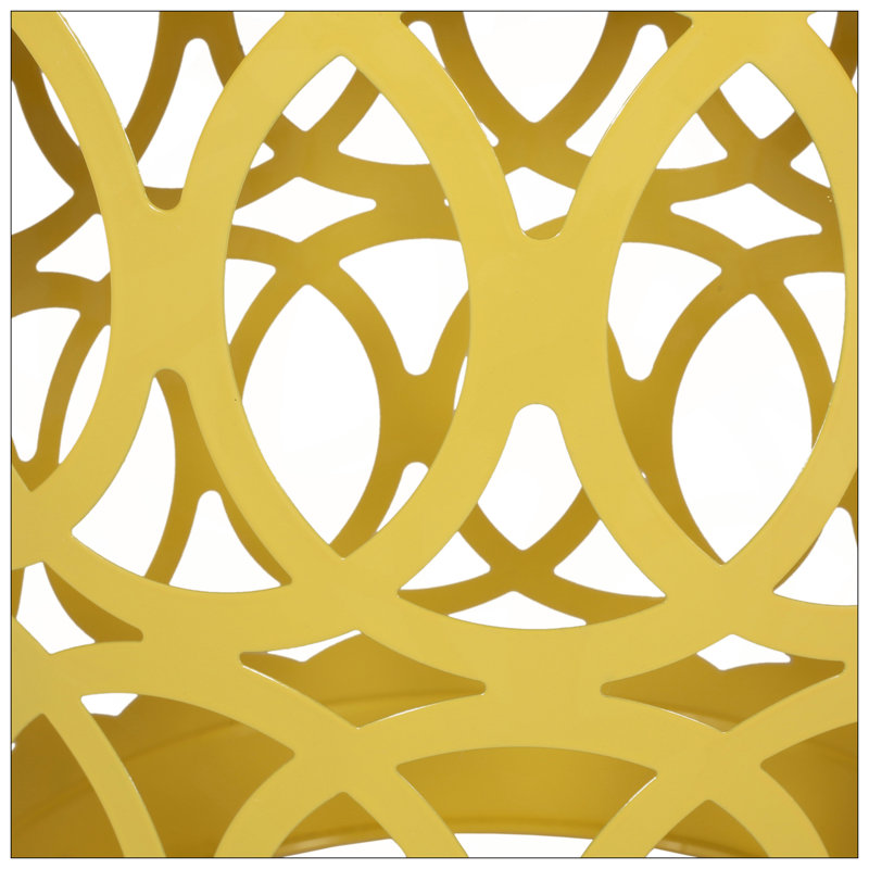 Outdoor Metal End Table -Large, Yellow