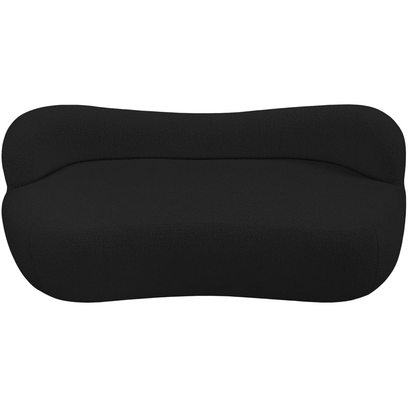 Banc en tissu Jimmey Flair Boucle, Tissu bouclé noir