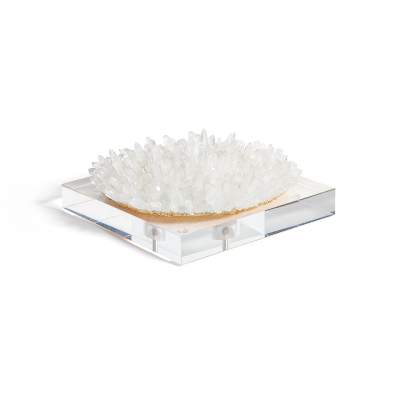 Accent décoratif en grappe de cristal transparent avec base en acrylique, Grand