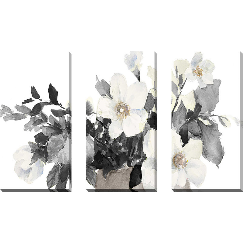 «Neutral Anemones», reproduction sur toile 3 pièces, H 32 po x l 48 po x P 1 po