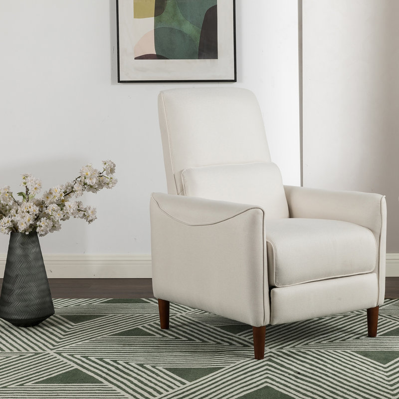 Manual Push  Recliner Chair, Beige