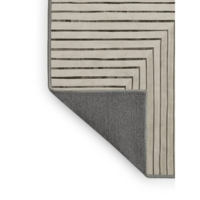 Tapis gris soyeux et moelleux, Carré 6 pi