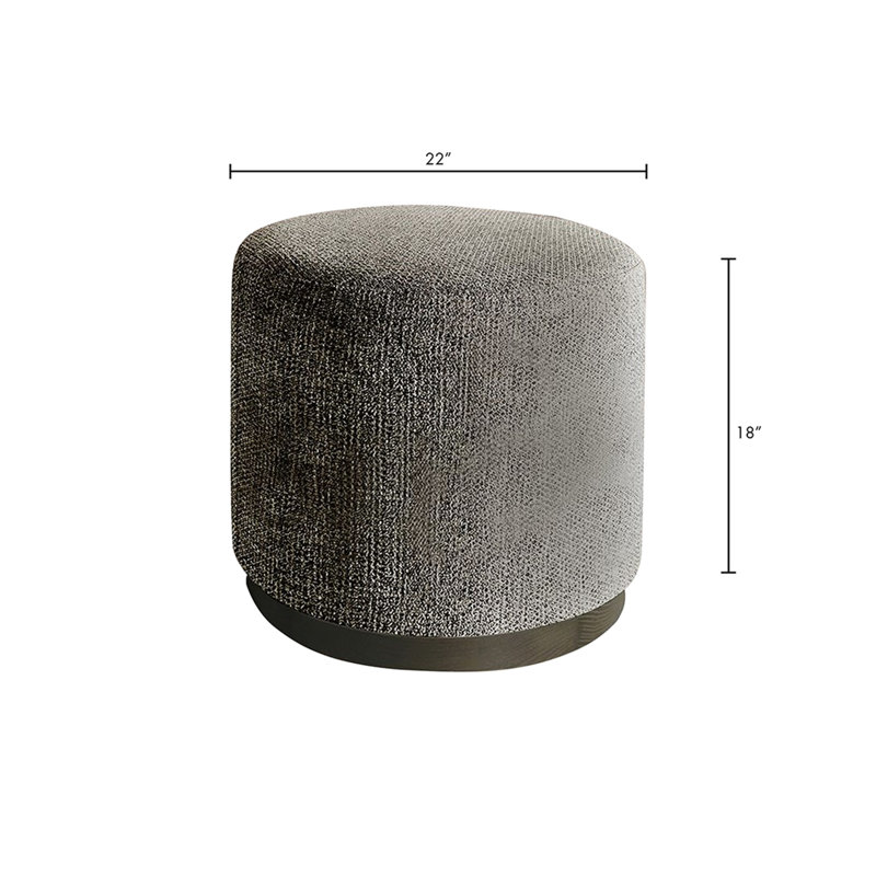 Tabouret ovale rembourré de 22,39 po Largeur de la base en bois naturel de mousse haute densité