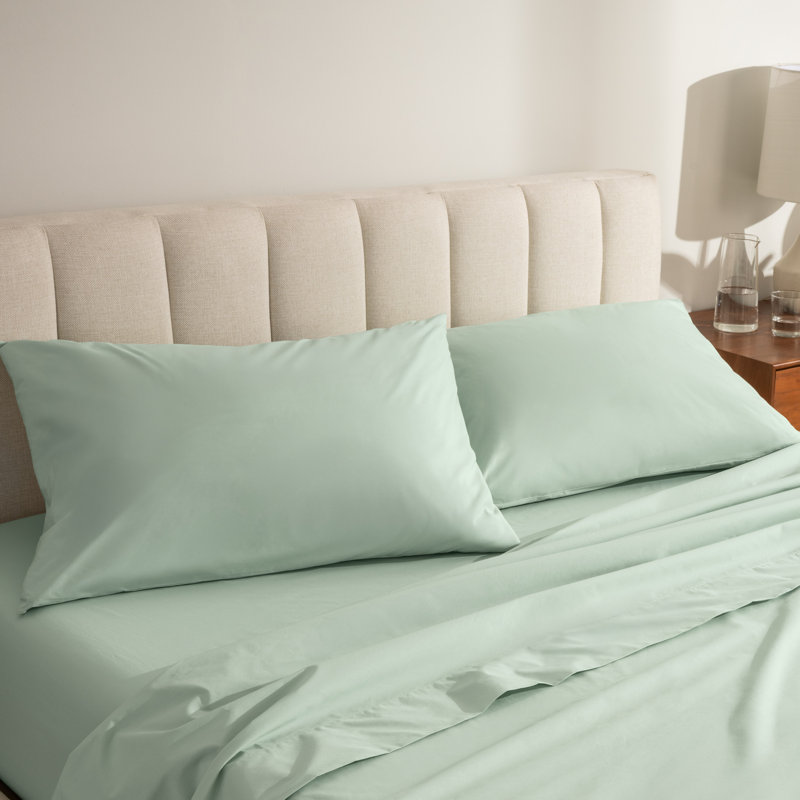 Organic 100% Cotton Percale Pillowcase, 2 Standard Pillowcases, Willow