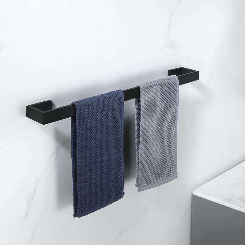 Porte-serviettes mural 24 po, Noir mat, H 1,18 po x L 23,58 po x P 2,95 po