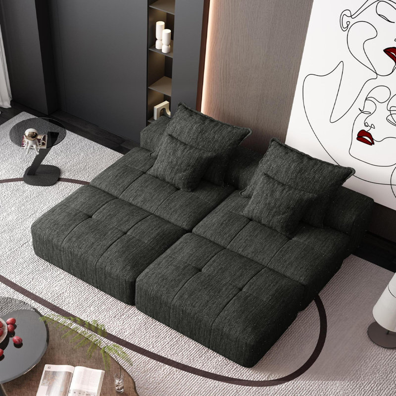 Canapé modulaire surdimensionné Modern, 4, Noir