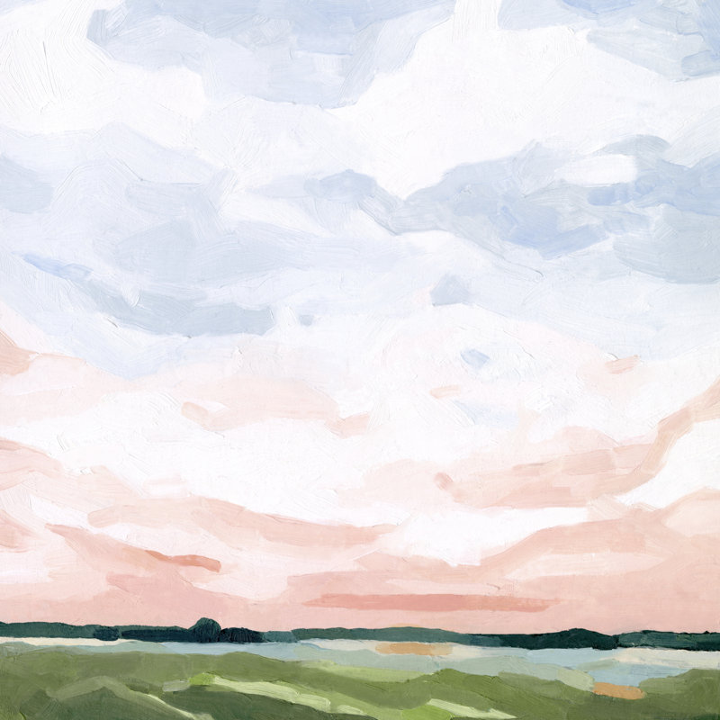 Pink Morning Horizon I by Emma Scarvey - Wrapped Canvas Painting, 122cm H x 122cm W
