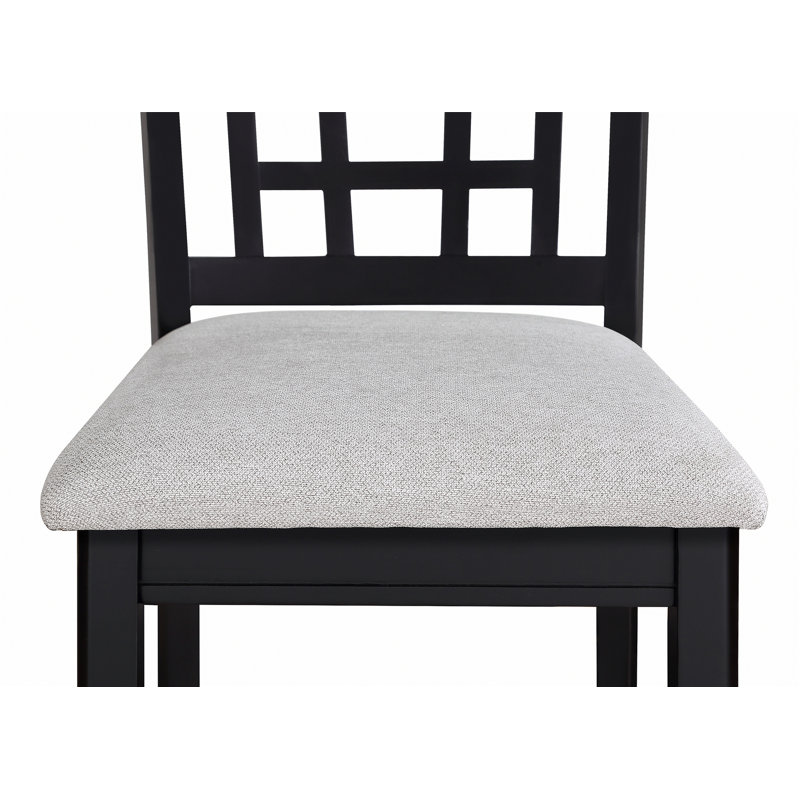 Deux chaises rembourrées, chaises à structure en bois pour la salle à manger, Bois foncé, Beige