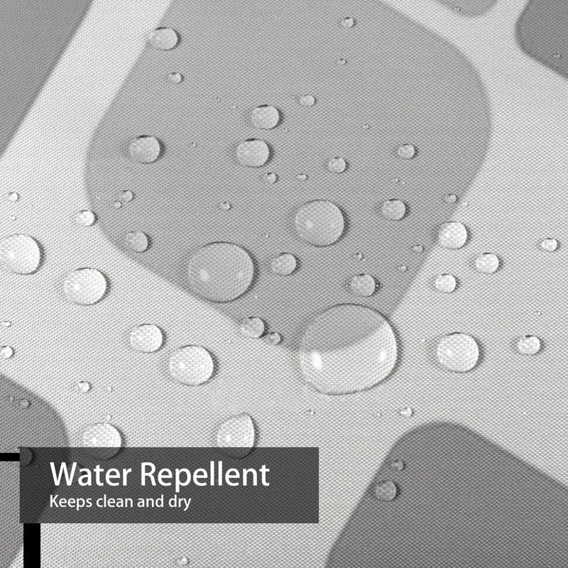 Rideau de douche imperméable à l'eau à motif abstrait avec 12 crochets, L 72 po x l 78 po