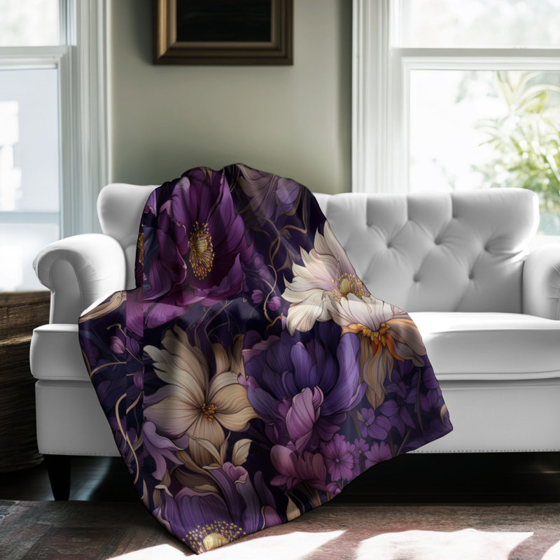 Couverture en sherpa de qualité supérieure Crocus Petals - 1 pièce, Grand lit