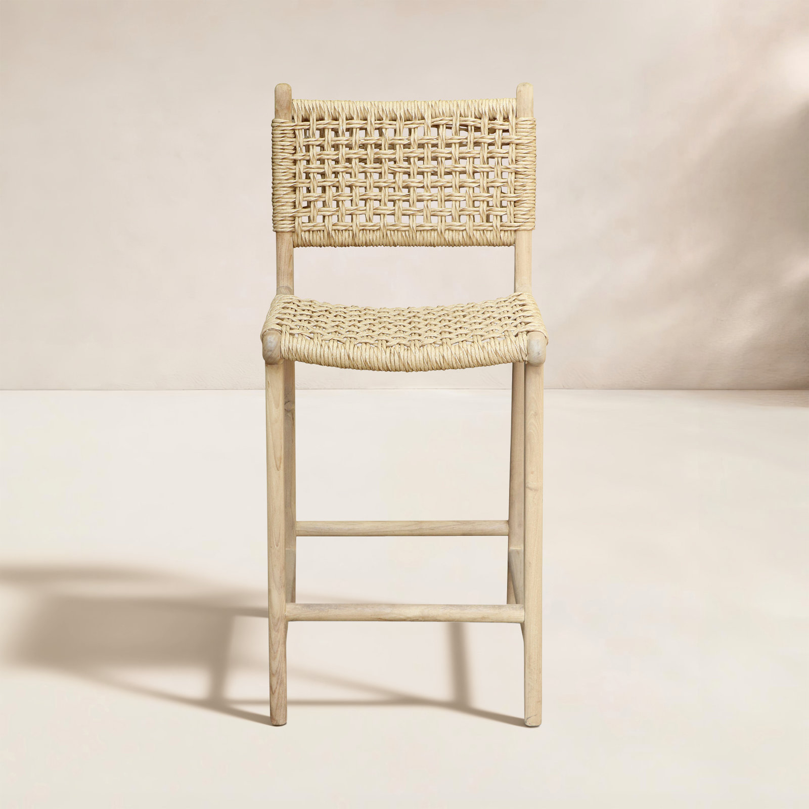 Yvaine Franc 25" Teak Patio Bar Stool