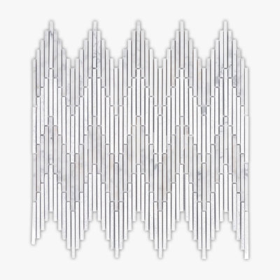 Bianco Carrara Honed Chevron Marble Mosaic