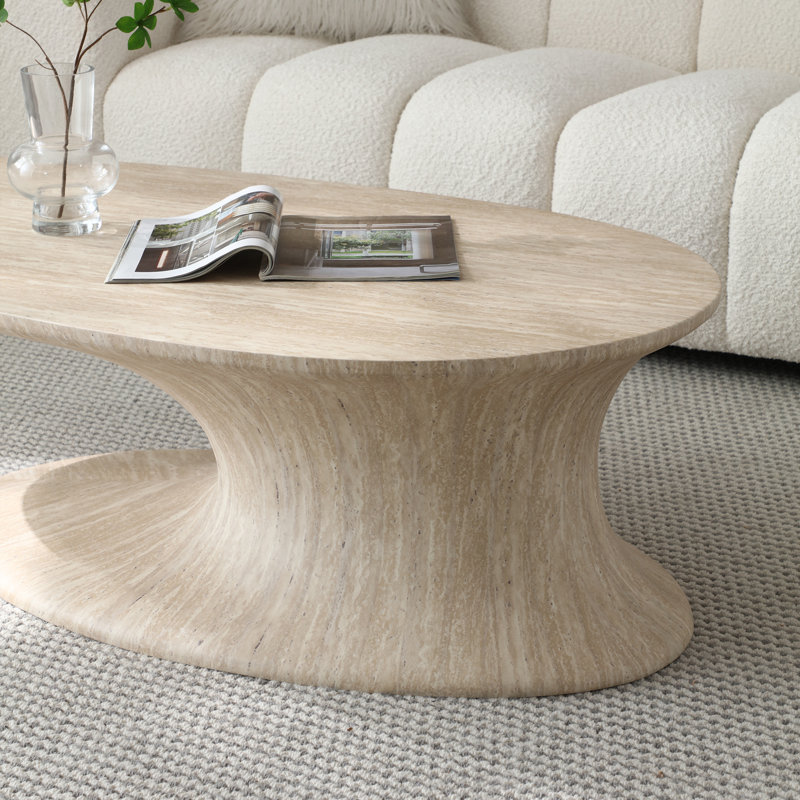 Table basse Amra ovale, grès grège