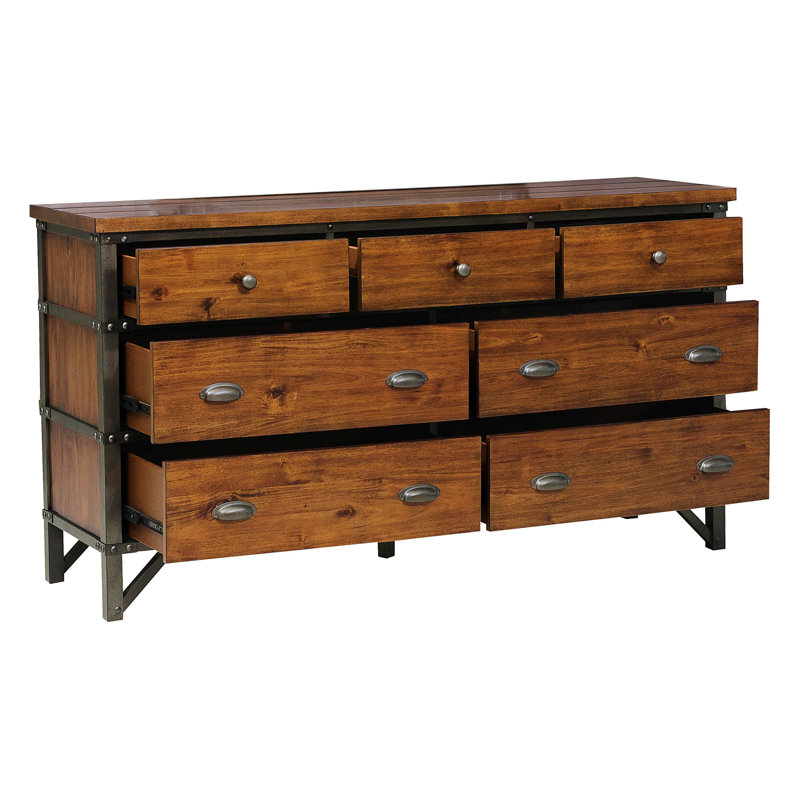 Industrial Design Bedroom Dresser With 7 Drawers