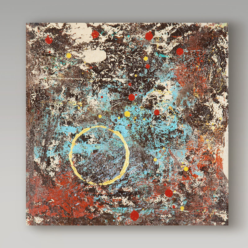 « rustique industrial », reproduction de peinture à l’acrylique sur toile tendue, H 35 po x l 35 po x P 2 po
