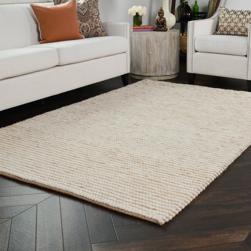 Tapis ivoire et naturel Kiti, 5 pi x 8 pi