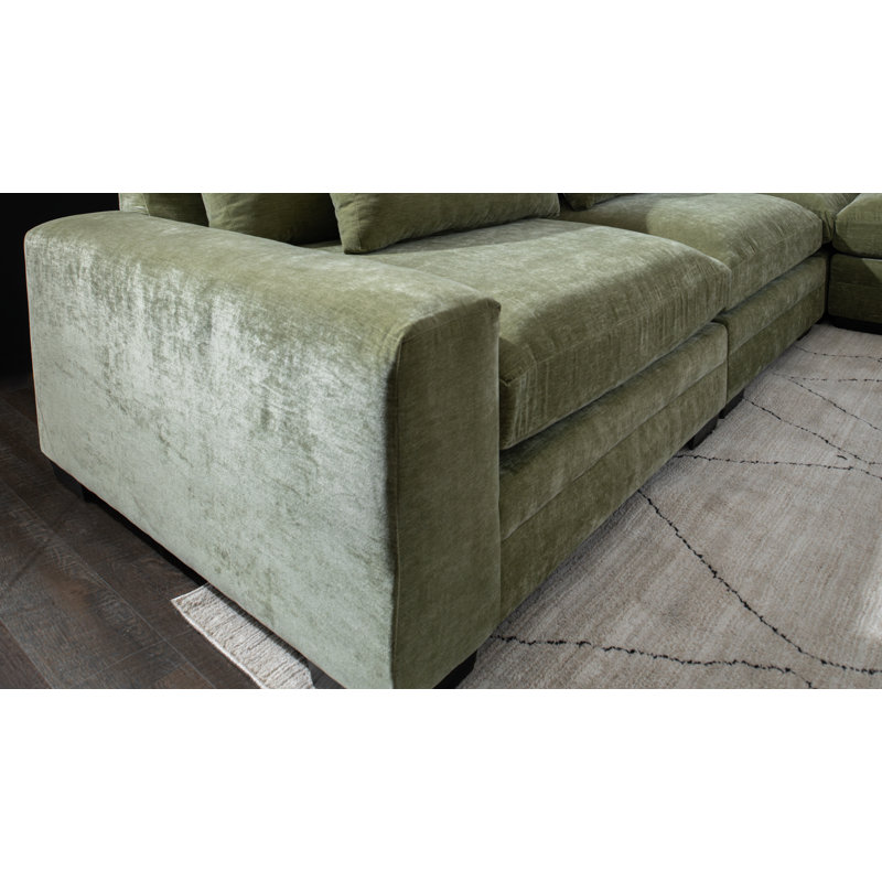 Canapé modulaire 5 pièces Celine, Mélange de polyester vert