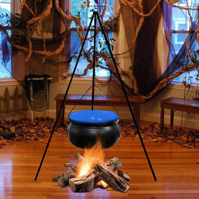 Décorations d'Halloween pour l'extérieur - Grand trépied avec décorations d'Halloween pour grand chaudron - Décorations d'Halloween pour chaudron en plastique